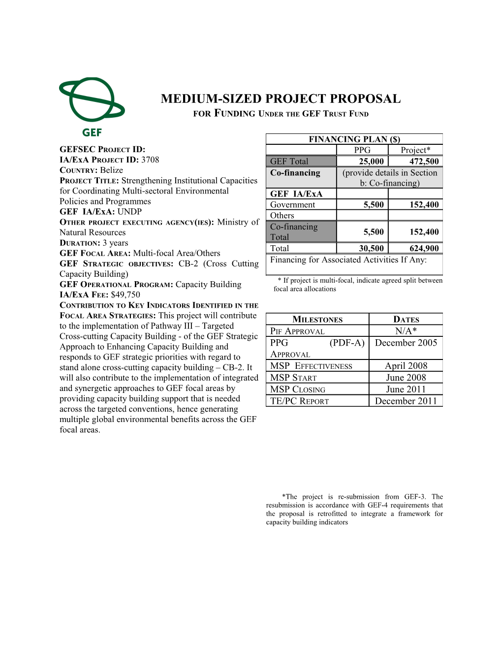 Medium-Sized Project Proposal