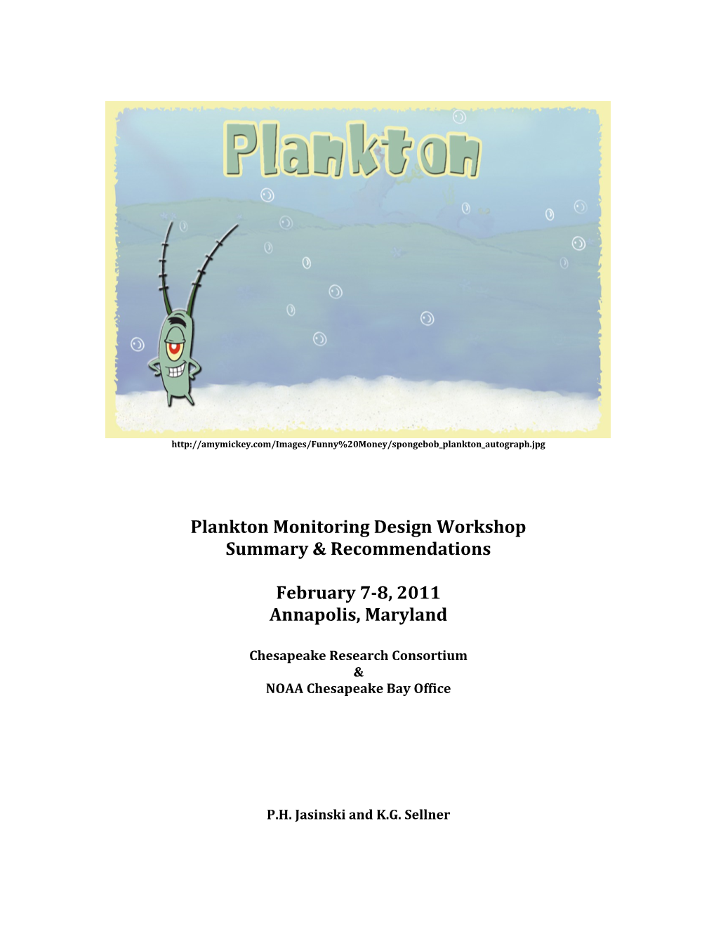 Plankton Monitoring Design Workshop