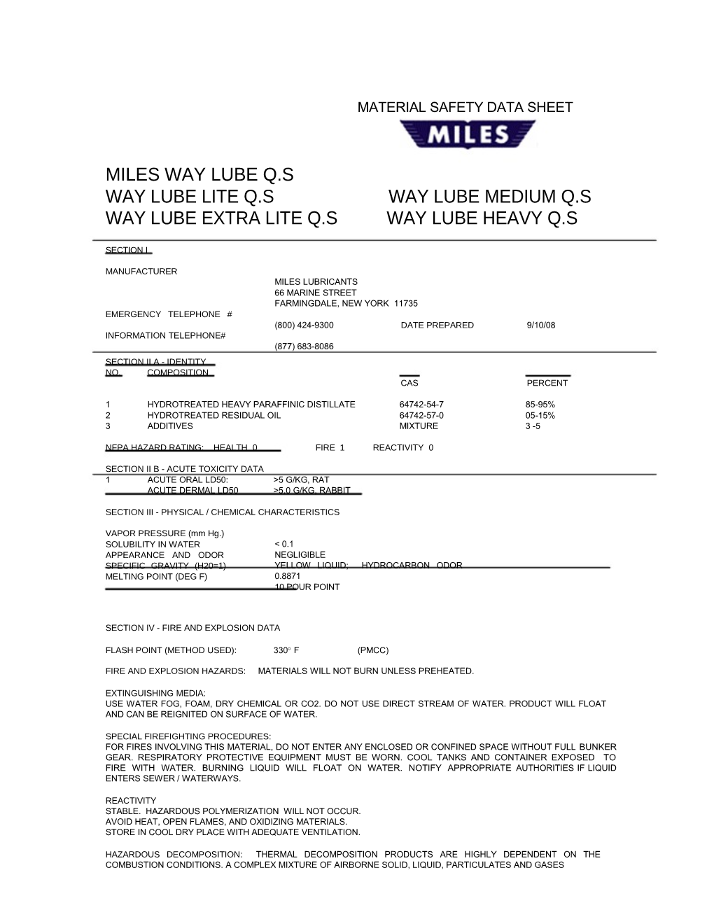 Material Safety Data Sheet s53