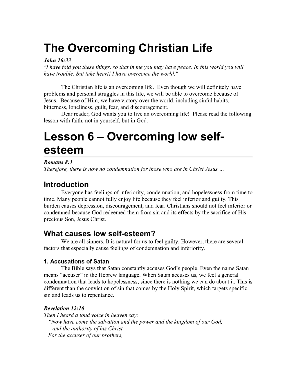 The Overcoming Christian Life