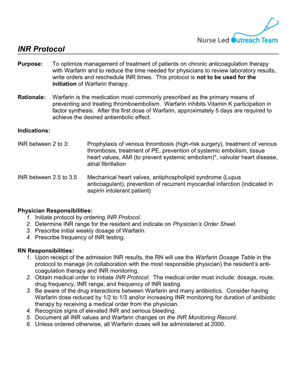 Insulin Management Protocol