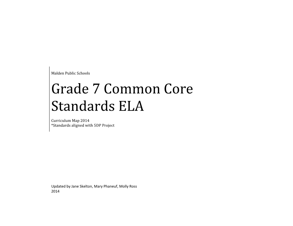 Grade 6 Common Core Standards ELA