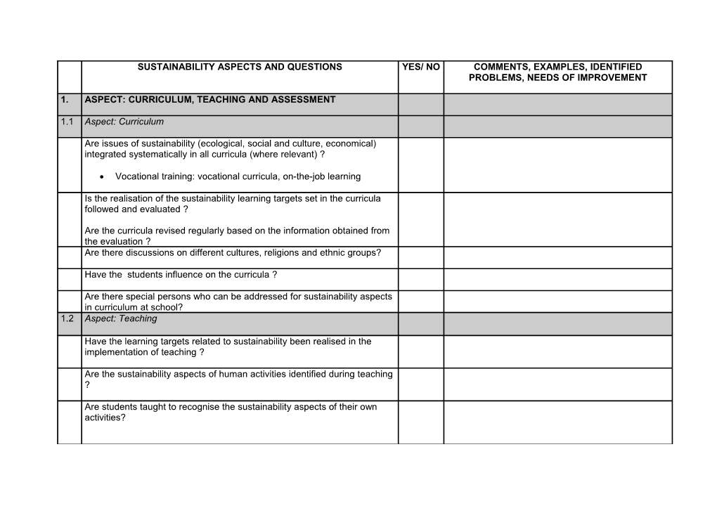 Ecological Aspects and Questions