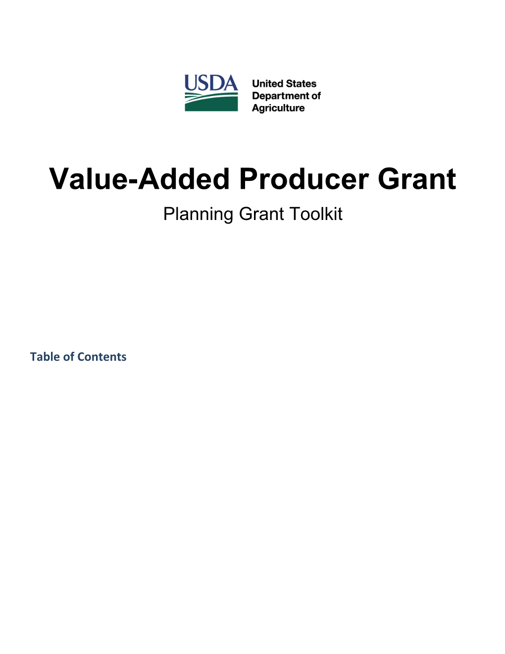 USDA Value-Added Producer Grant
