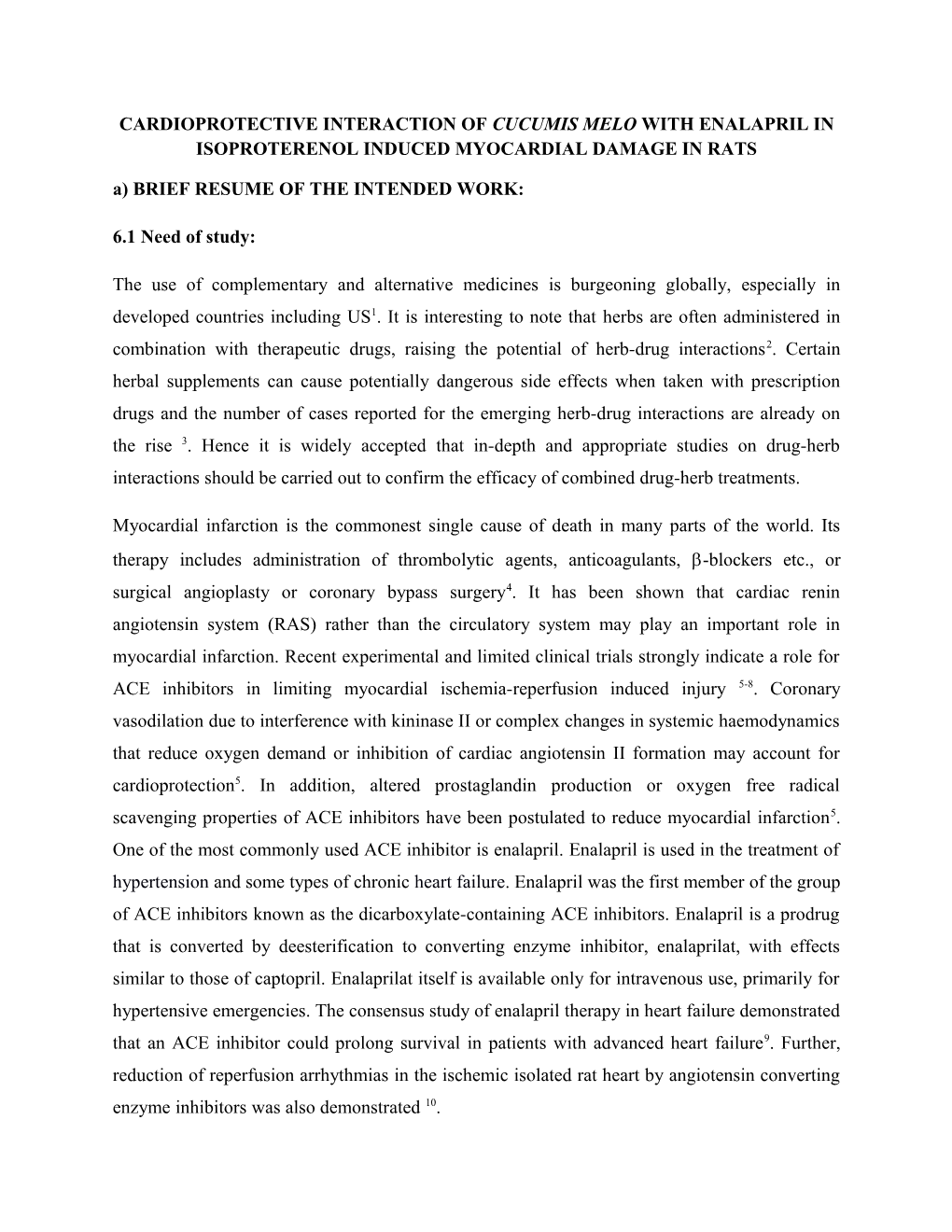 Cardioprotective Interaction of Cucumis Melo with Enalapril in Isoproterenol Induced Myocardial