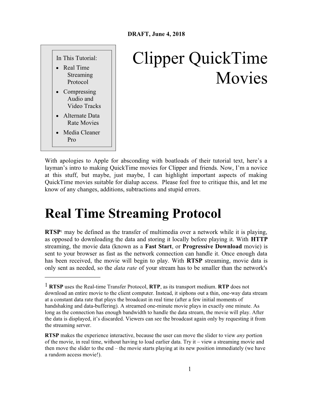 Clipper Quicktime Movies