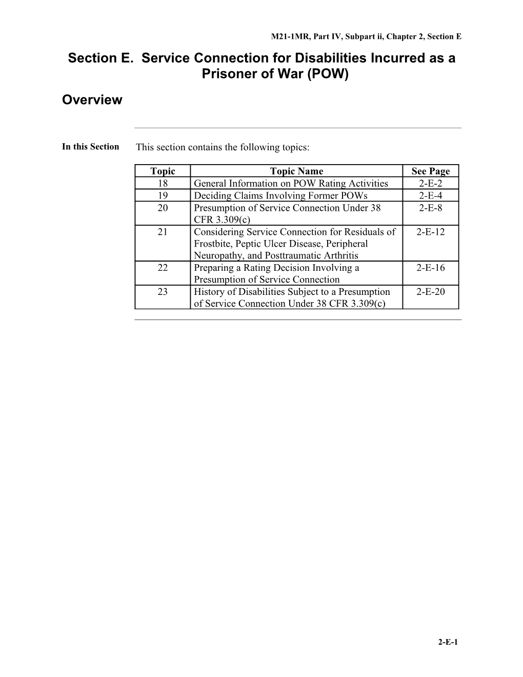 M21-1MR, Part IV, Subpart Ii, Chapter 2, Section E. Service Connection for Disabilities