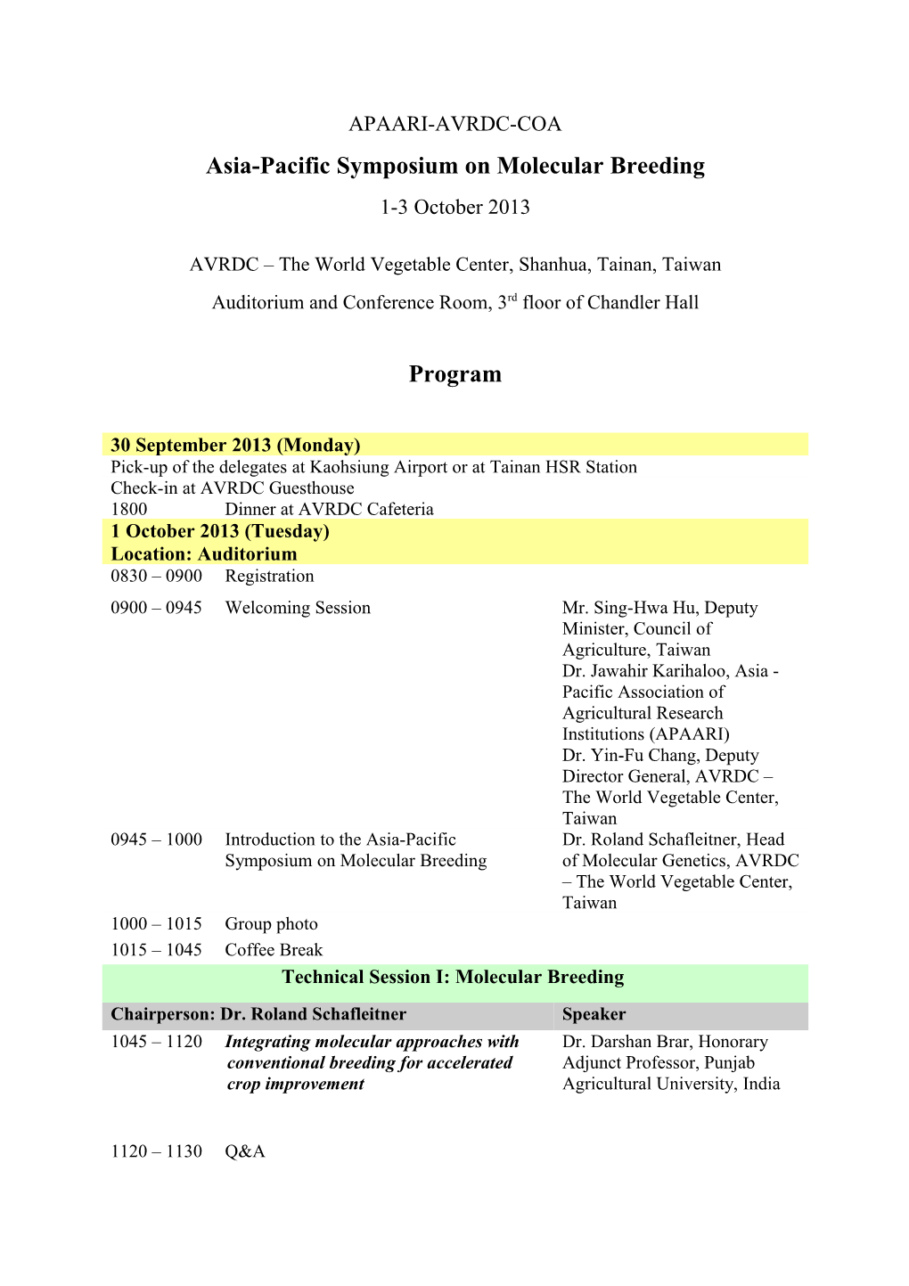 Asia-Pacific Symposium on Molecular Breeding