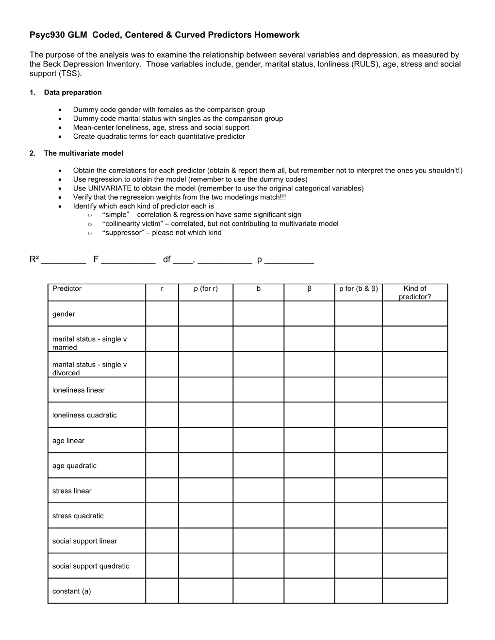 Quiz #1 Homework #1 Simple Correlations and Comparison Data Set Pack1mod s1