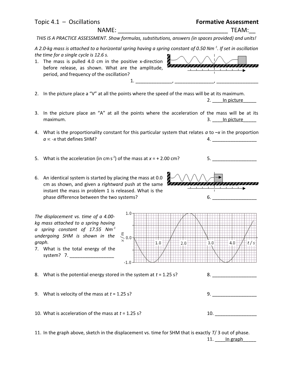 Topic 4.5 Standing Waves Formative Assessment