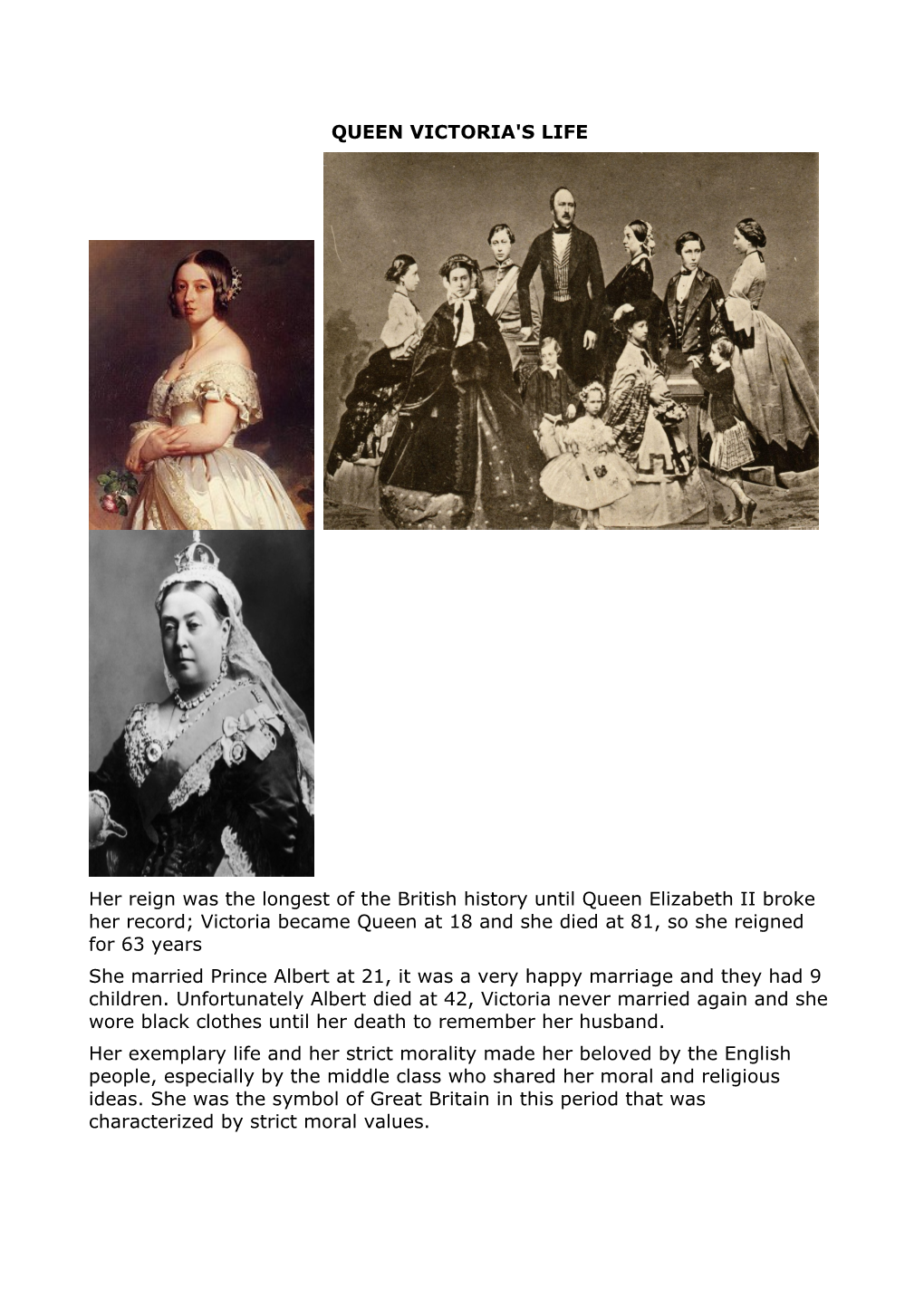 Queen Victoria's Life