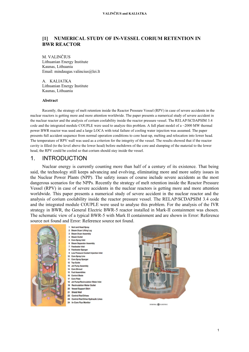 Numerical Study of In-Vessel Corium Retention in BWR Reactor