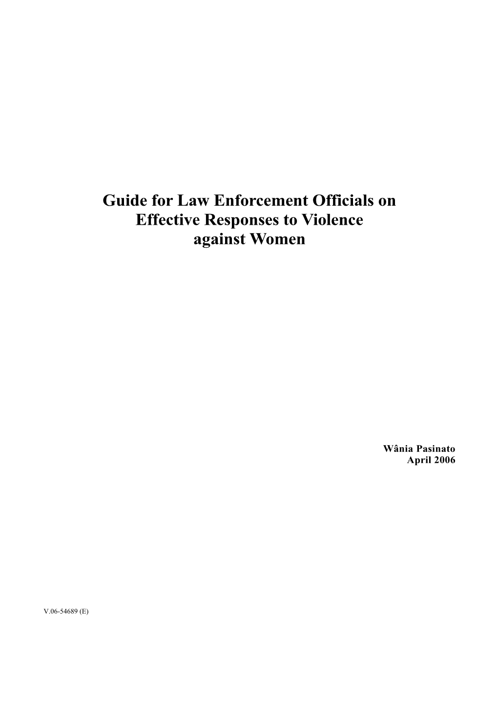 Guide for Law Enforcement Officials On