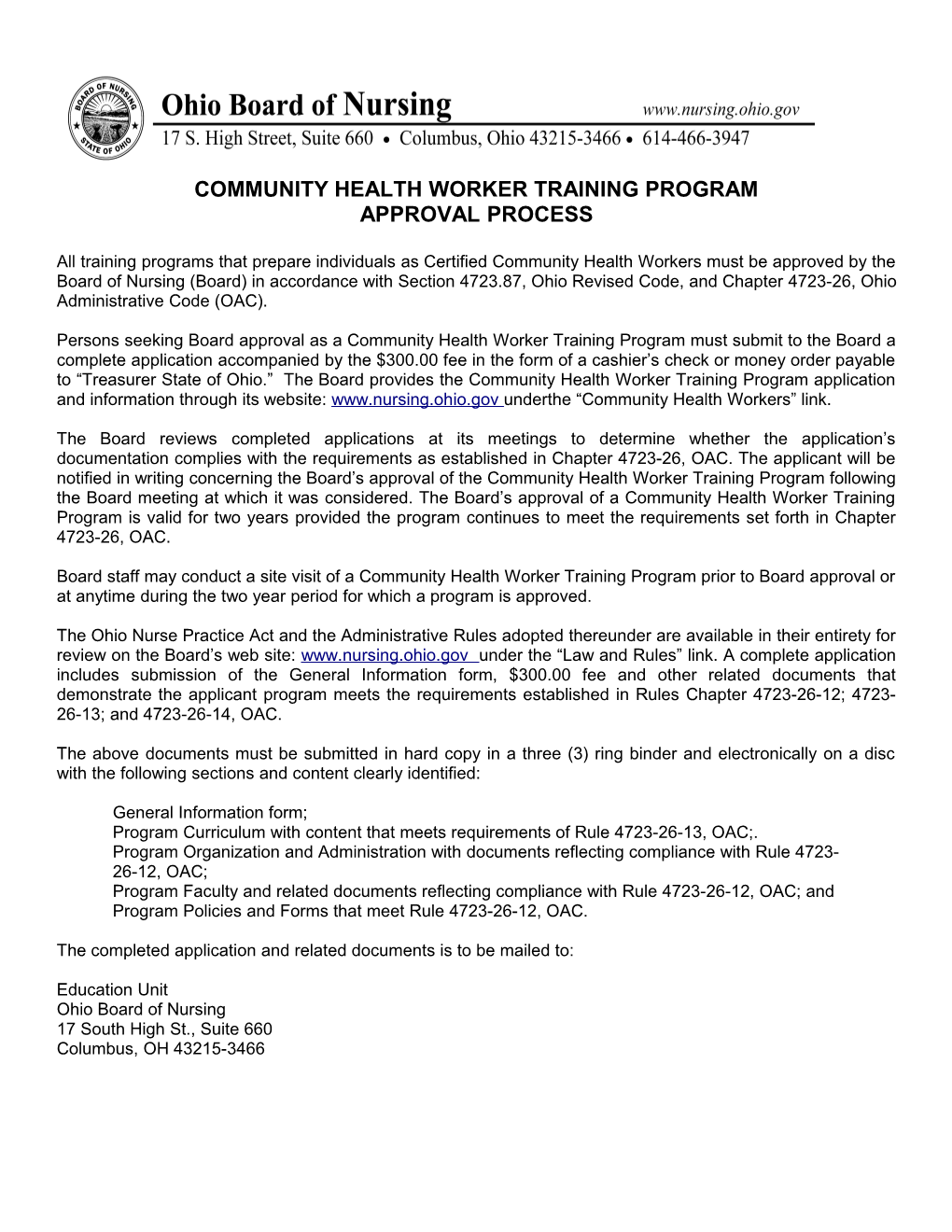 Community Health Worker Training Program