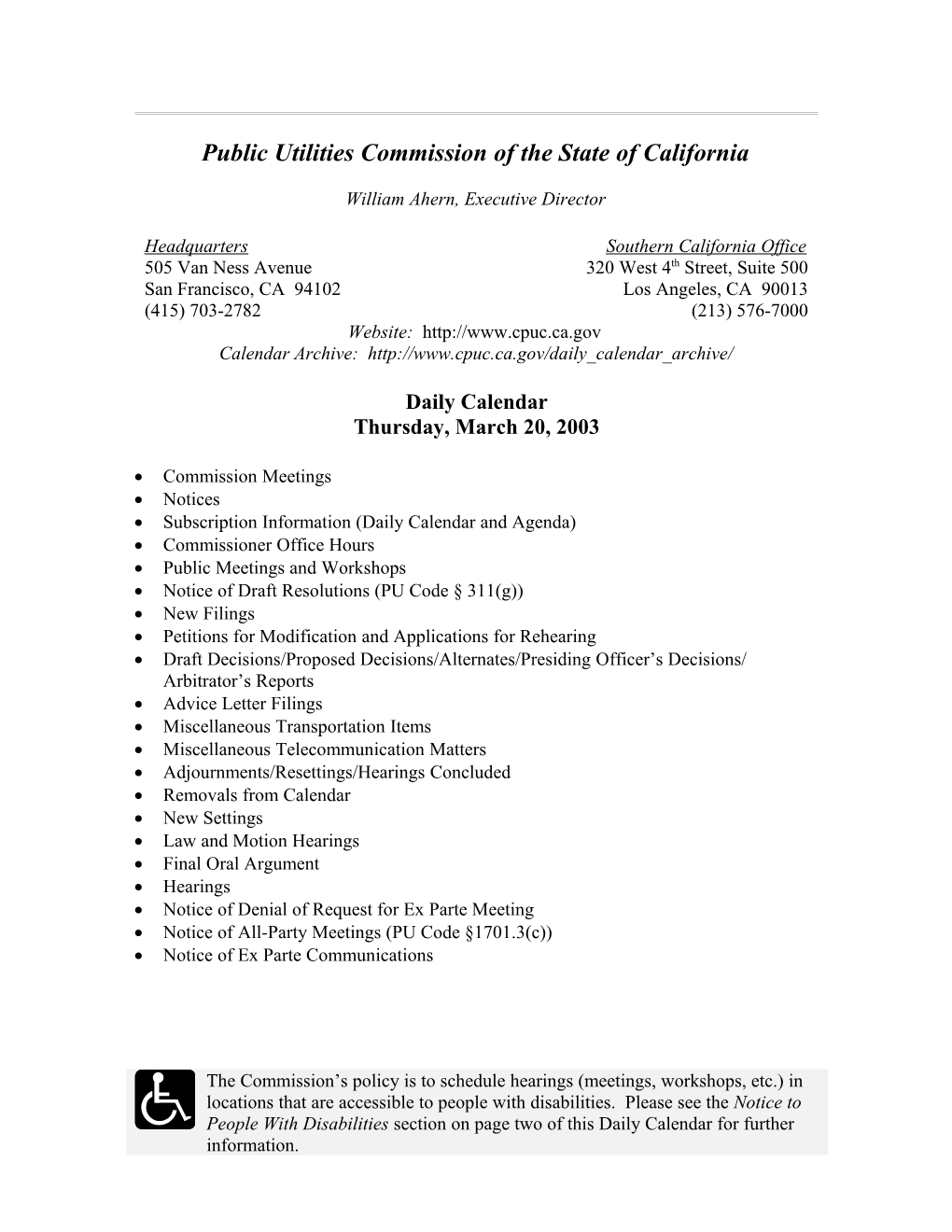 Public Utilities Commission of the State of California s115