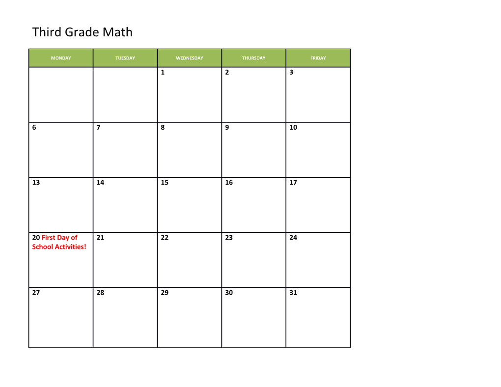 Third Grade Math