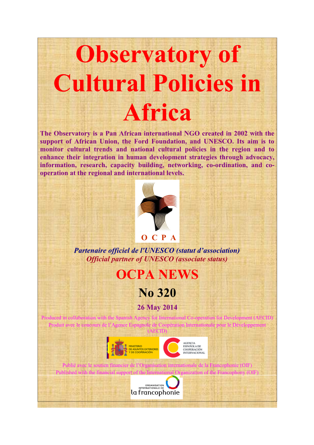 Observatory of Cultural Policies in Africa s1