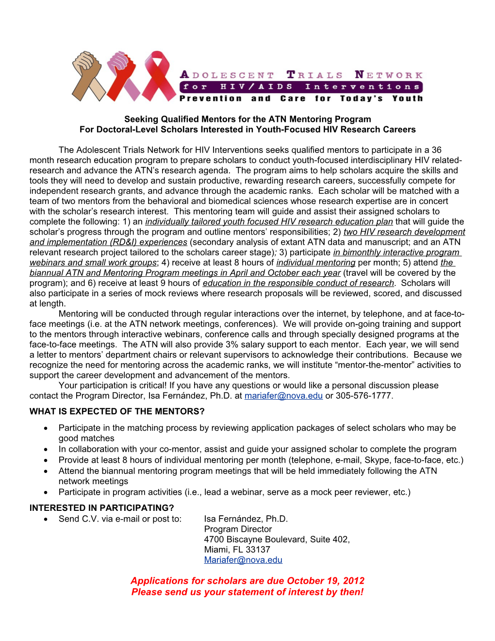 The American Psychological Association (APA) Office on AIDS Seeks Qualified Applicants