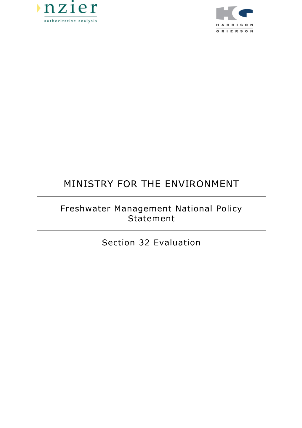 Freshwater-Management-National-Policy-Statement Section-32-Report