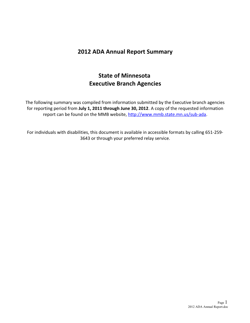 ADA Annual Report - July 1, 2002 to June 30, 2003