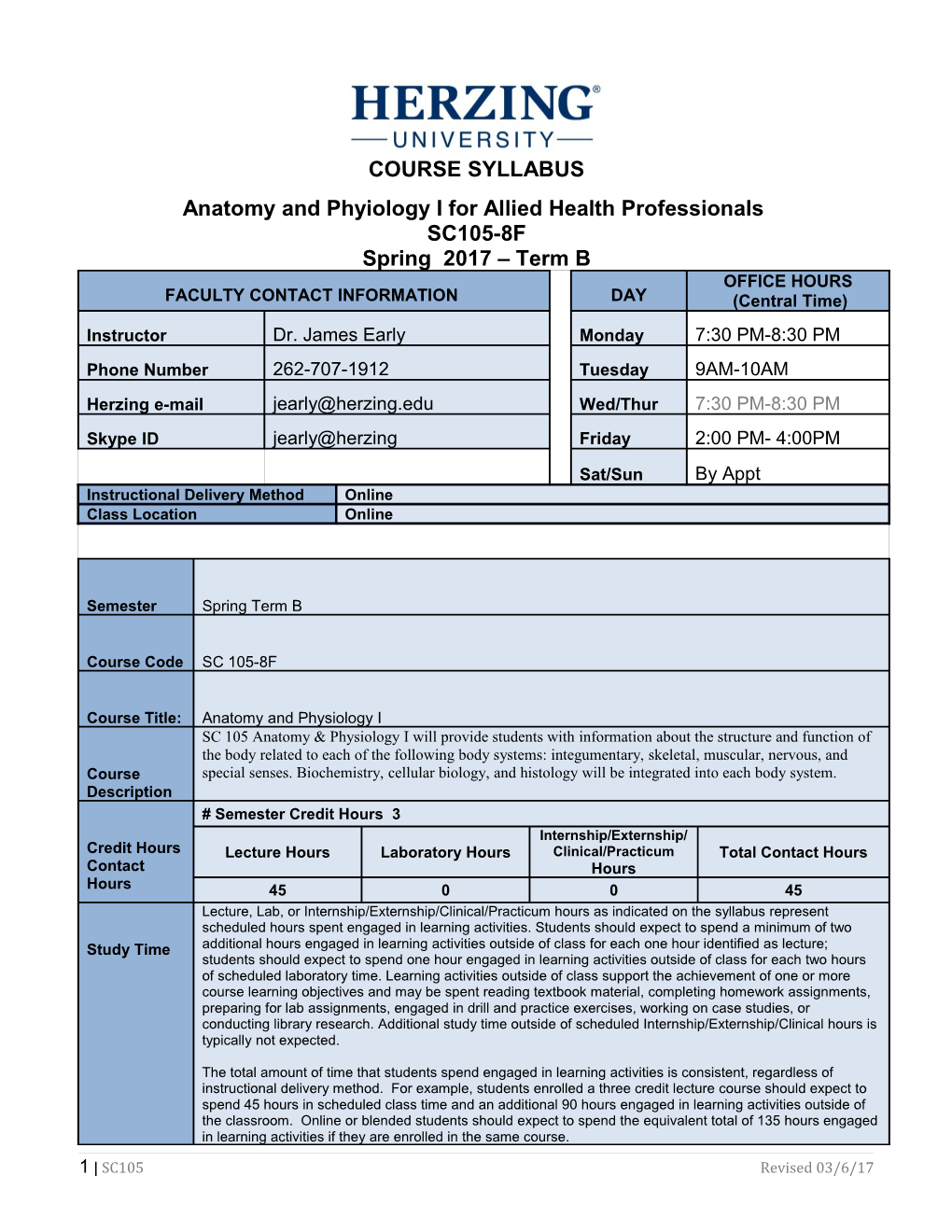 Undergraduate Syllabus Template 02072014