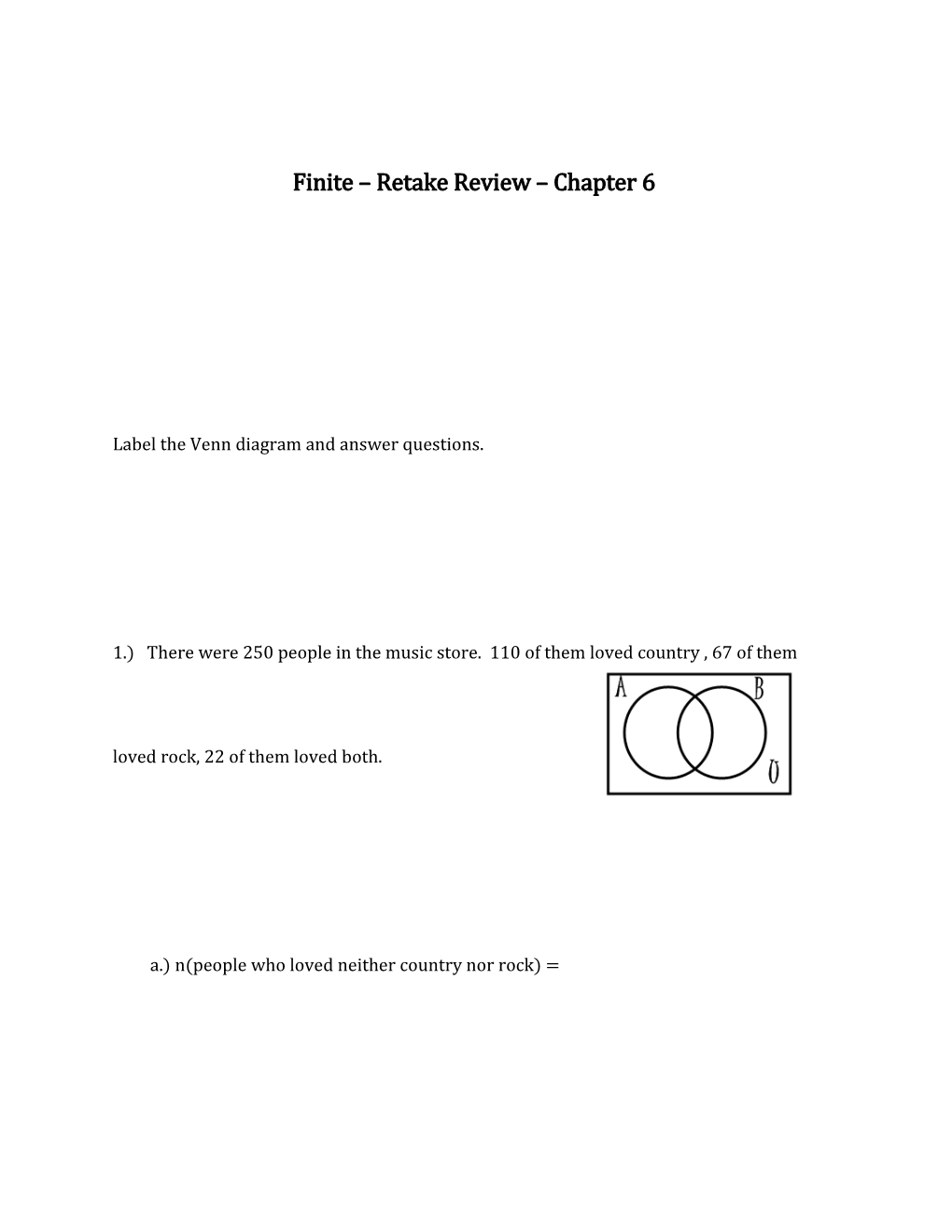Finite Retake Review Chapter 6