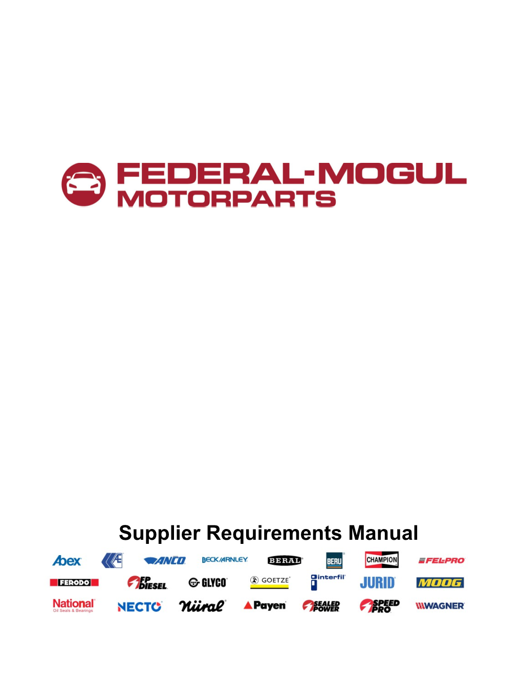 Supplier Requirements Manual
