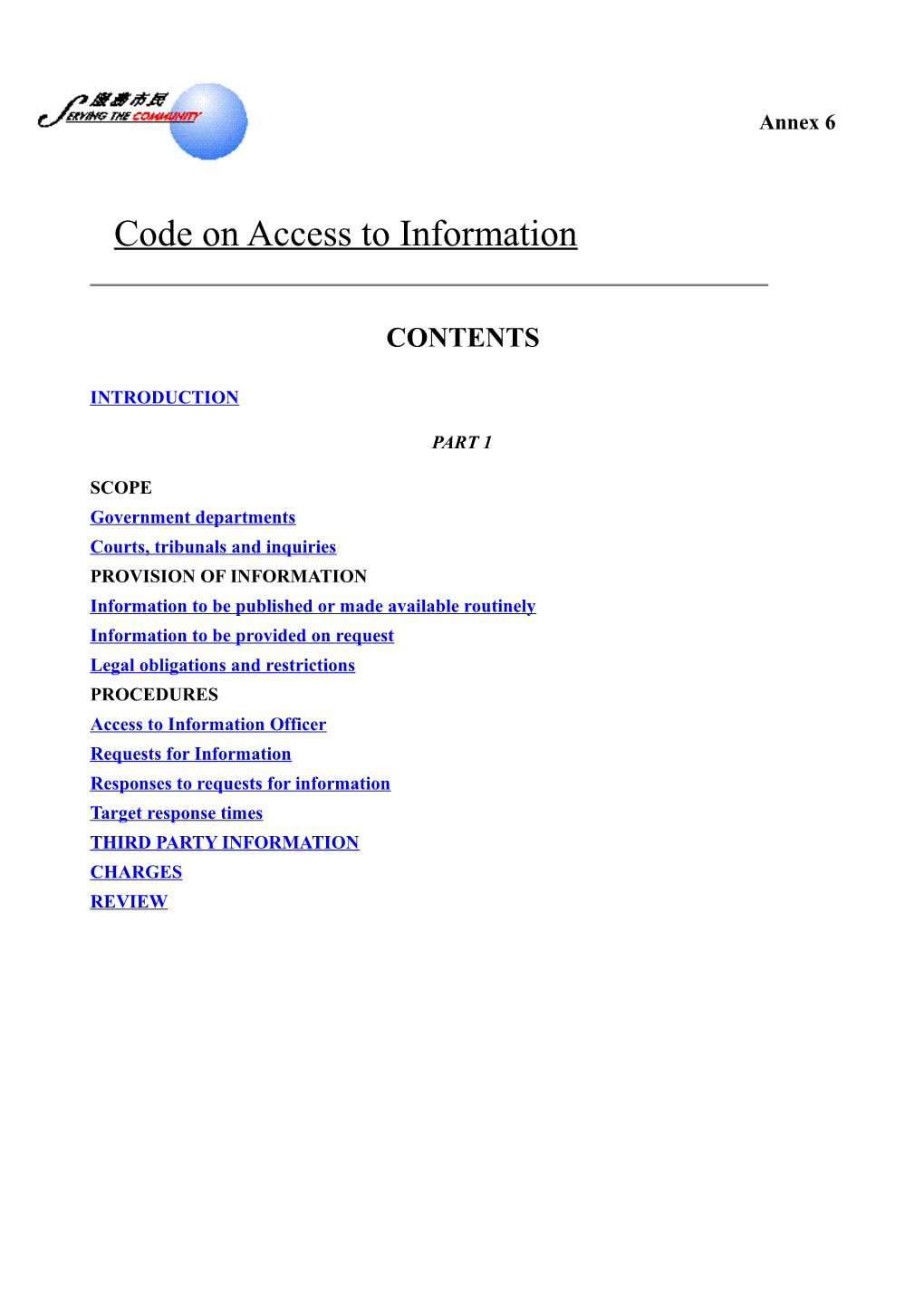 Code on Access to Information