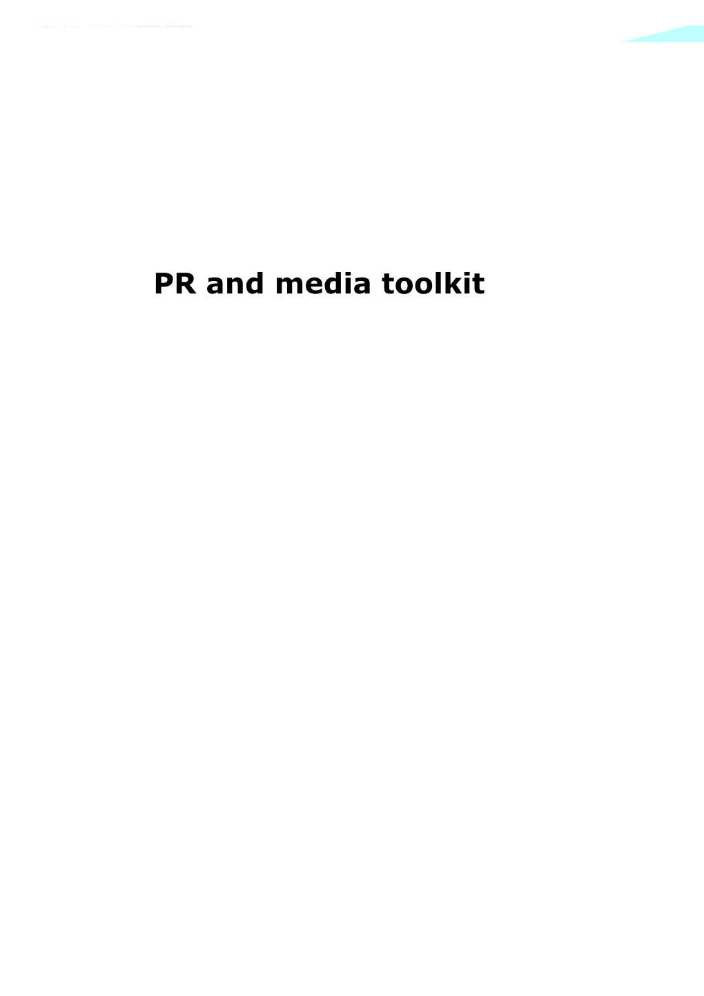 PR and Media Toolkit