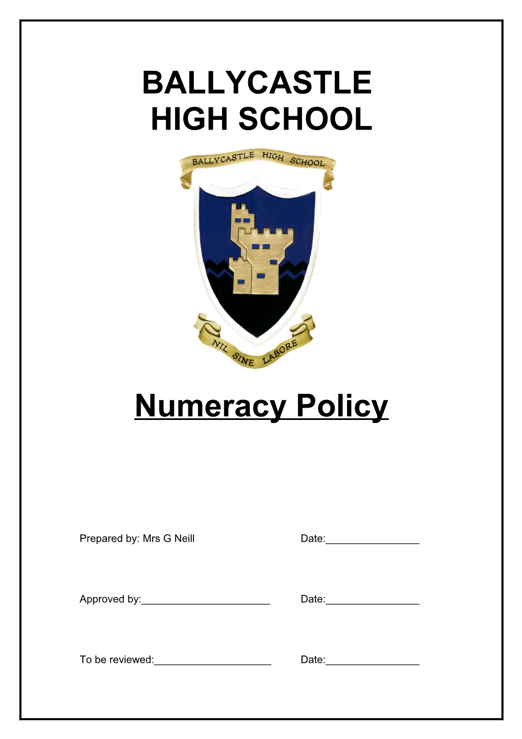 Numeracy Policy
