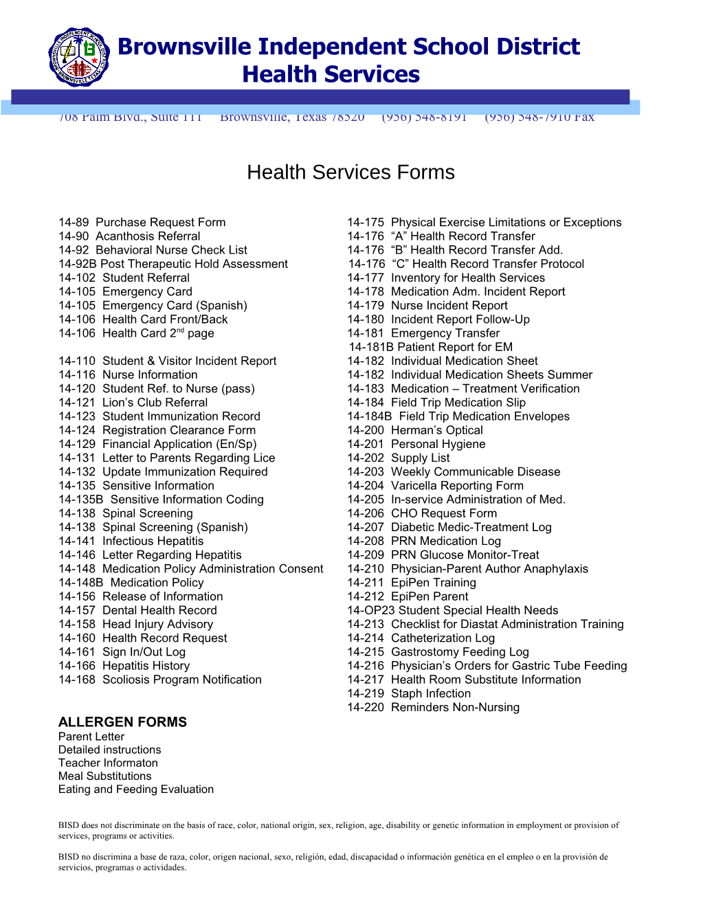 14-89 Purchase Request Form14-175 Physical Exercise Limitations Or Exceptions