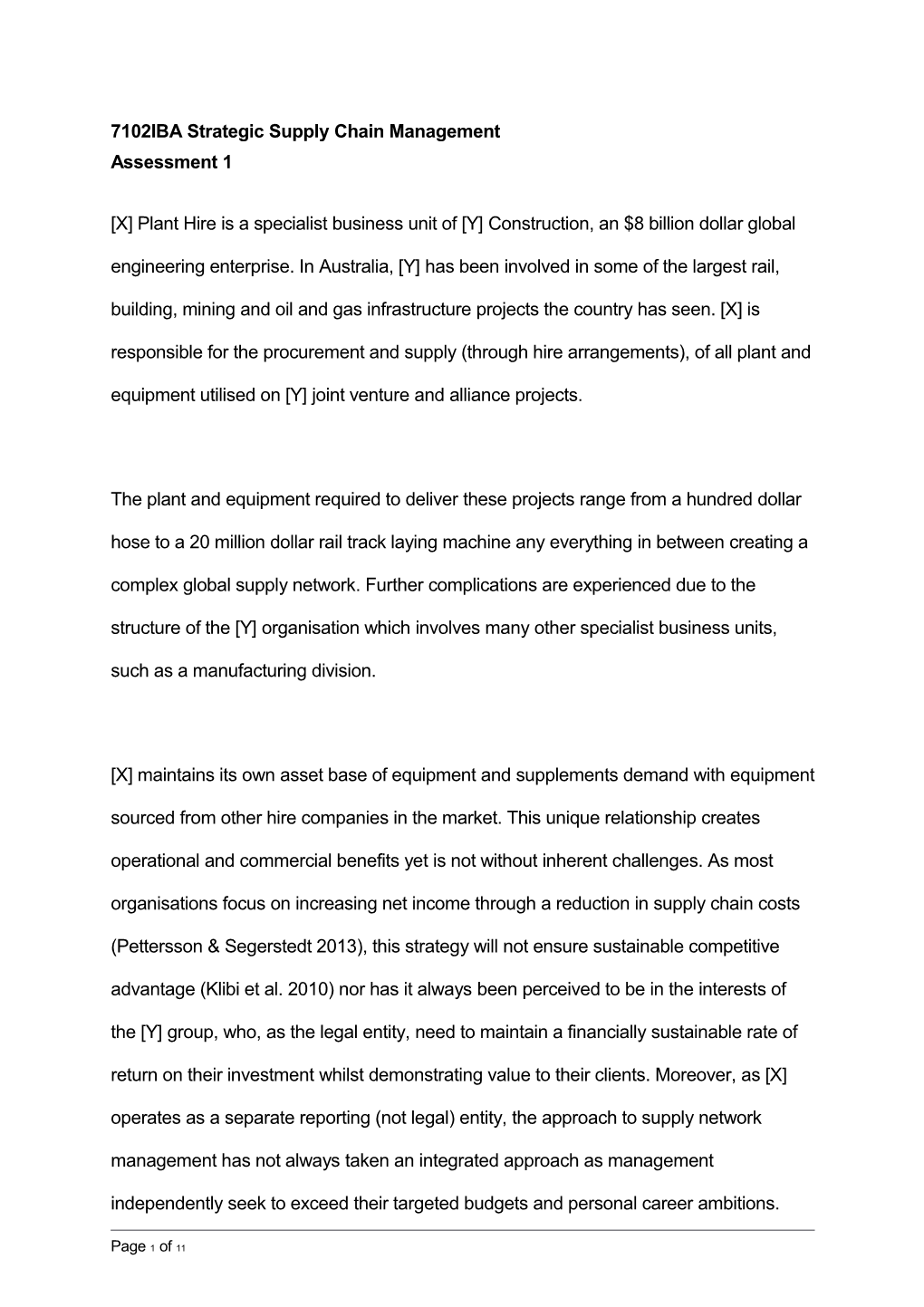 7102IBA Strategic Supply Chain Management