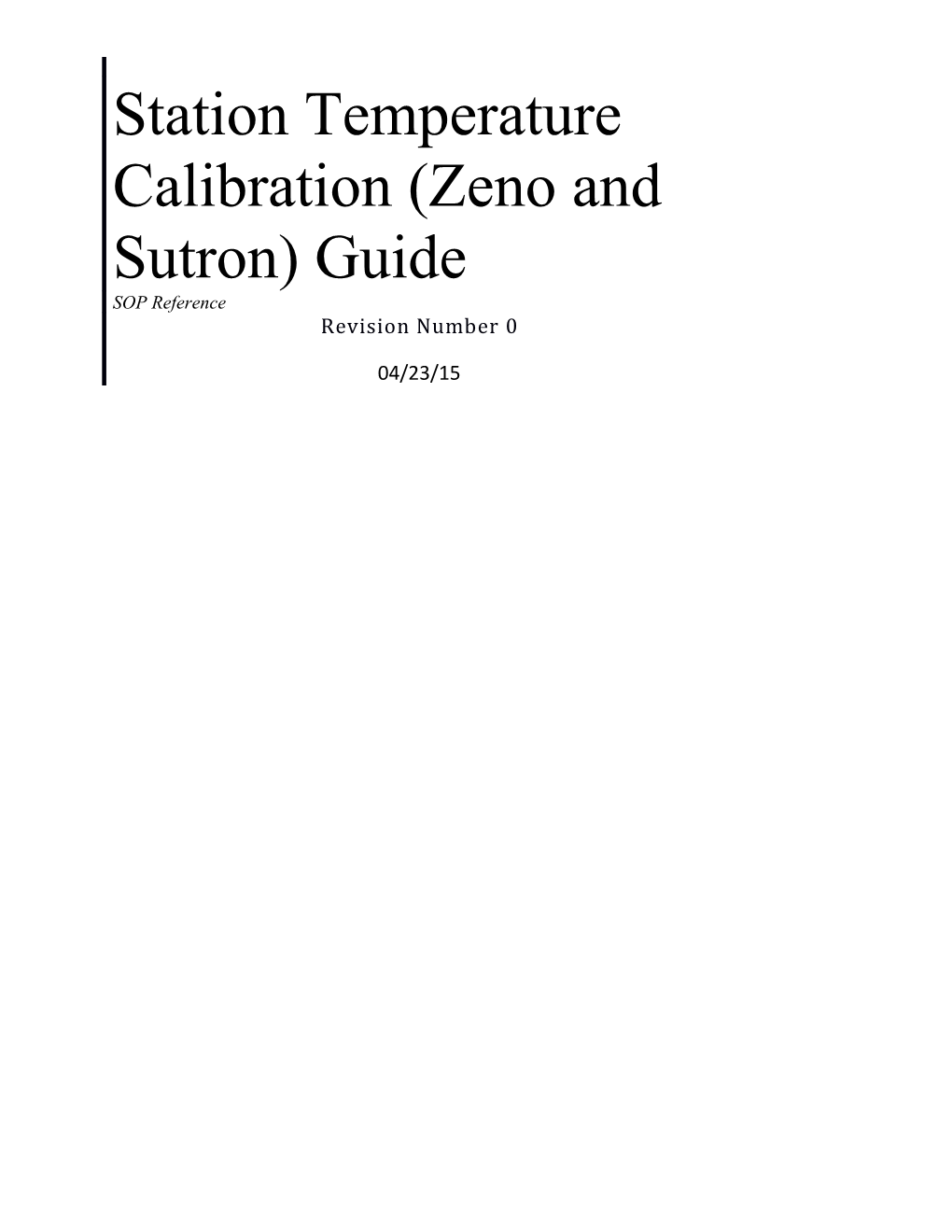 Station Temperature Calibration (Zeno and Sutron) Guide