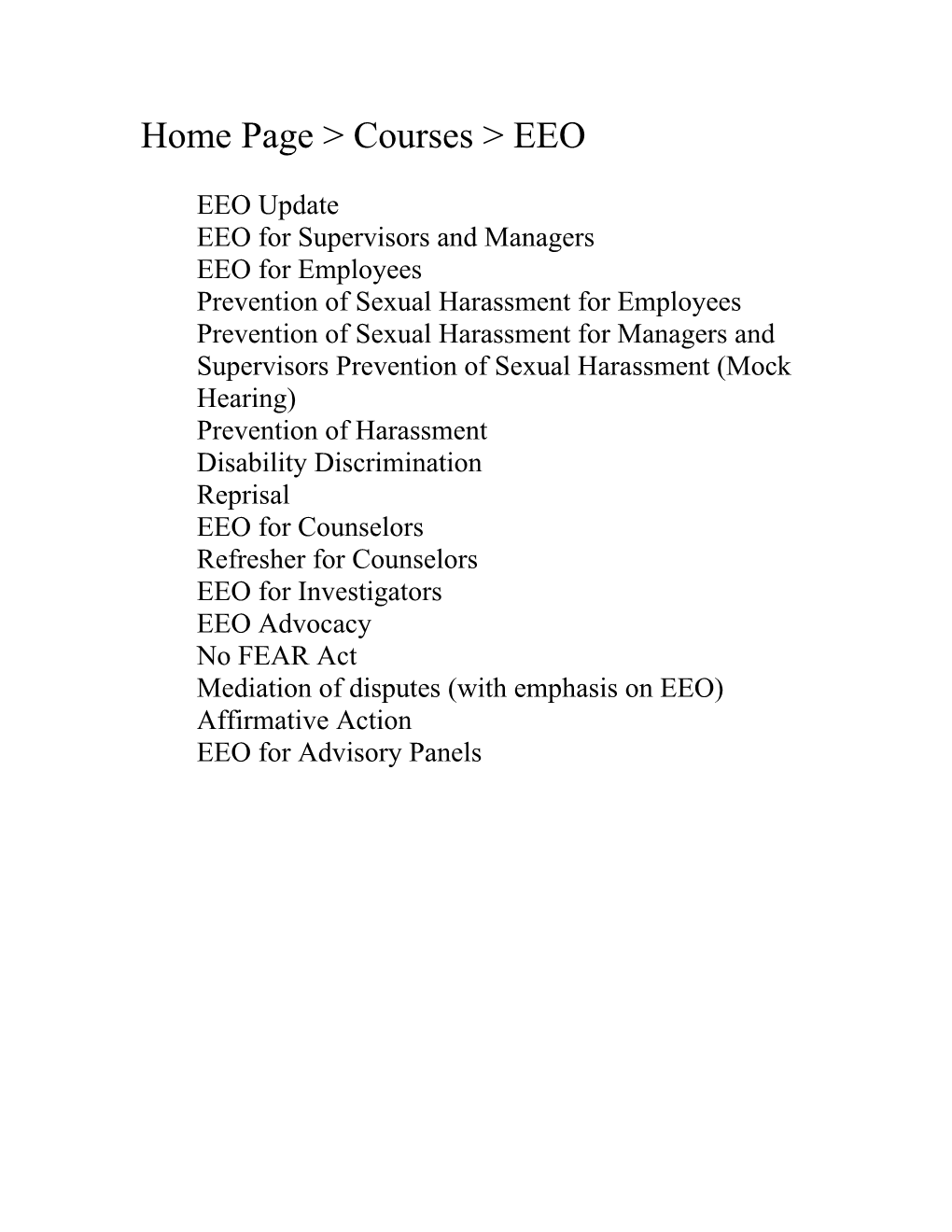 EEO for Supervisors and Managers