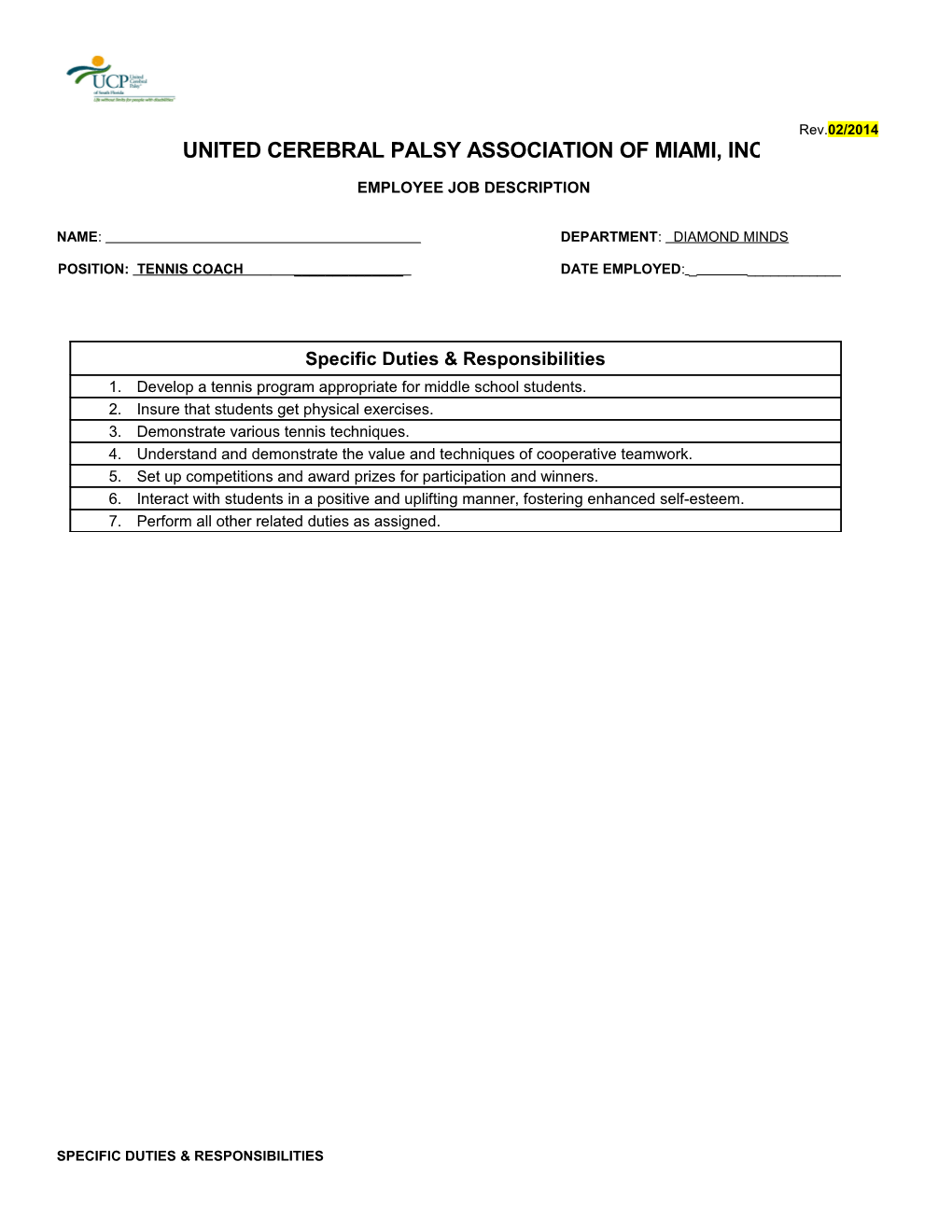 United Cerebral Palsy Association of Miami, Inc