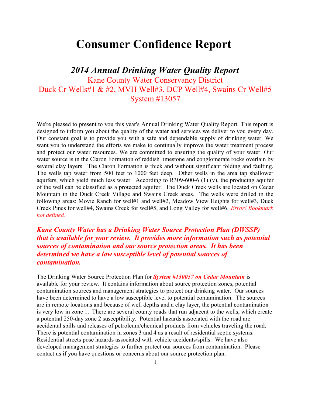 2014Annual Drinking Water Quality Report