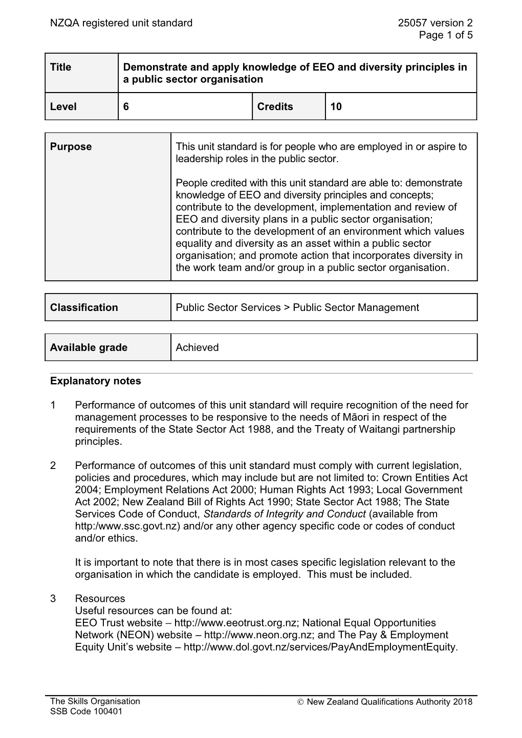 25057 Demonstrate and Apply Knowledge of EEO and Diversity Principles in a Public Sector