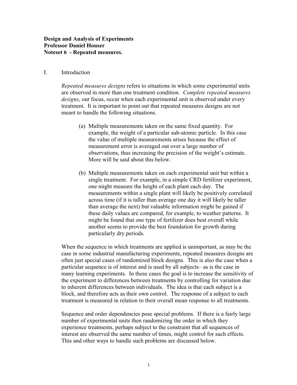 Design and Analysis of Experiments s1