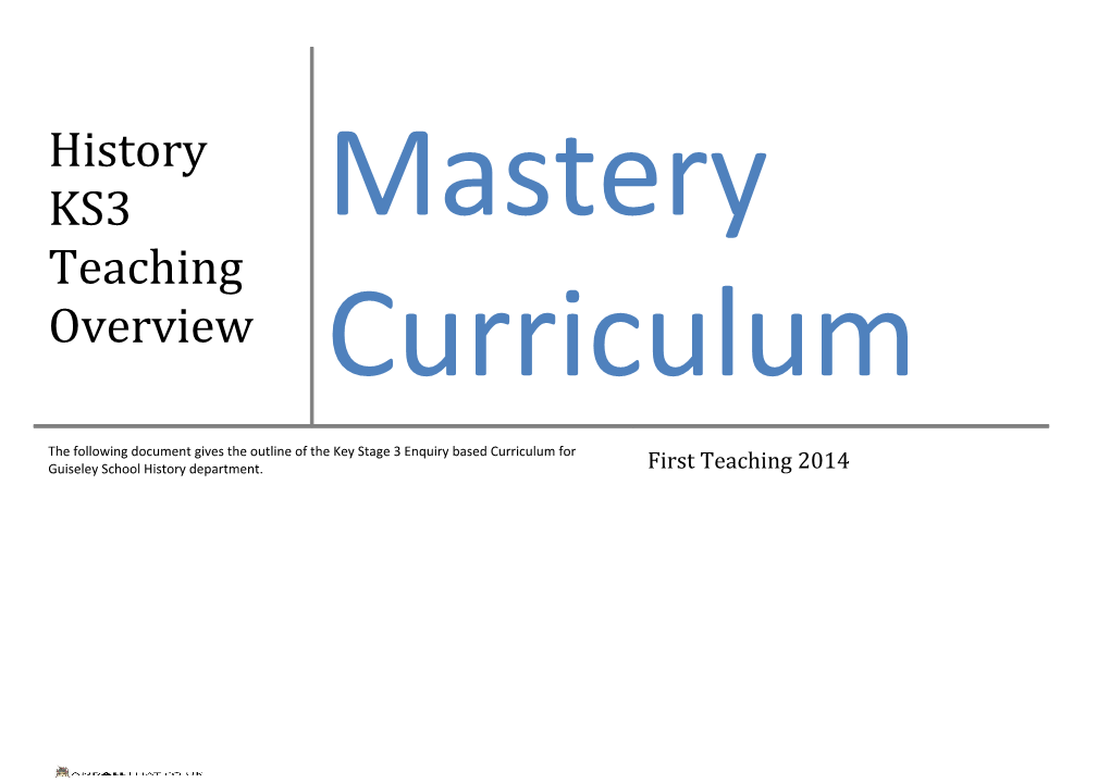 History KS3 Teaching Overview