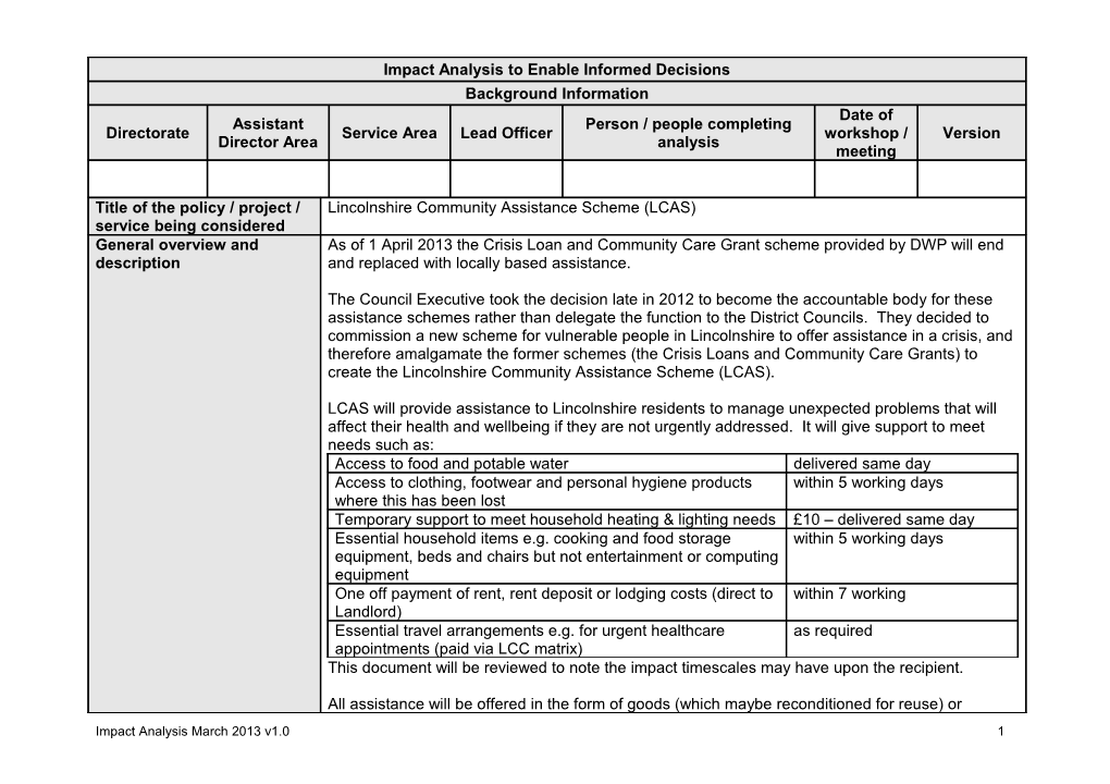 Impact Analysis for Decision Making