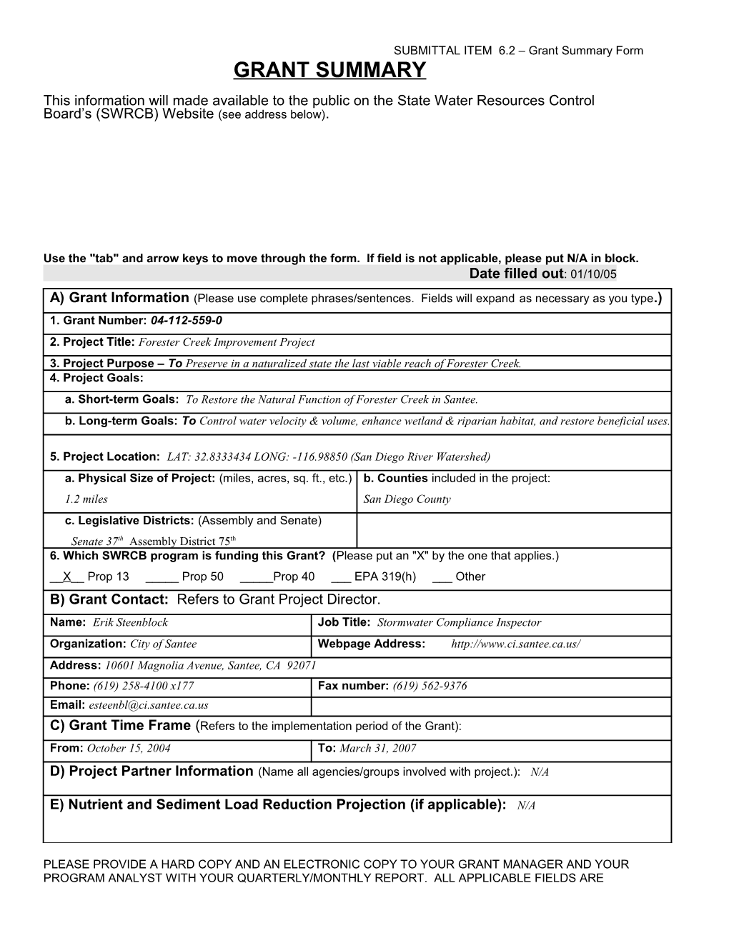 Natural Resource Project Inventory (NRPI) s13