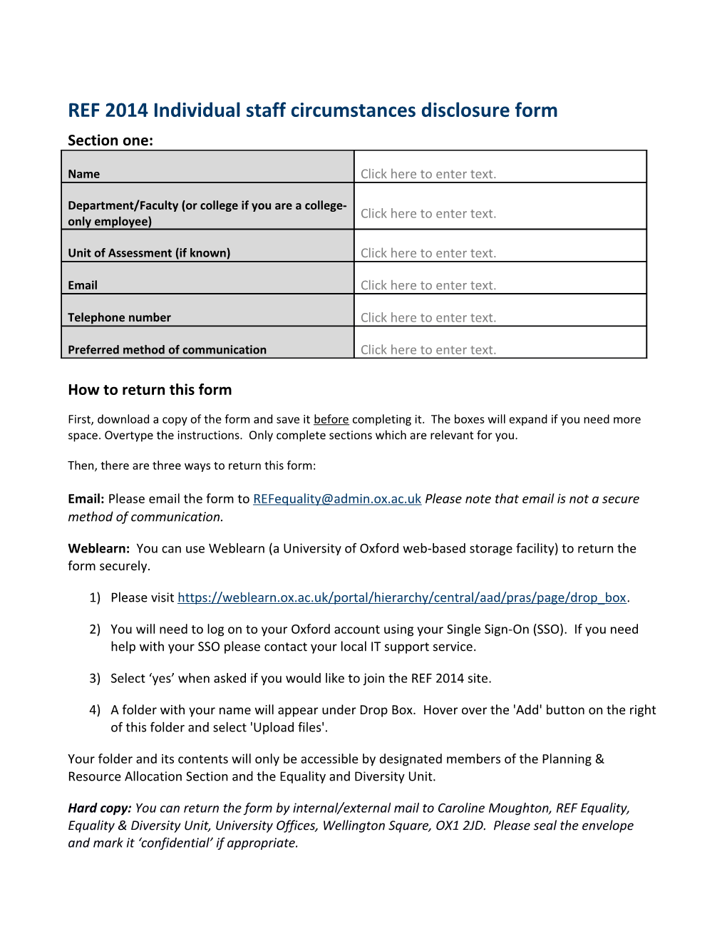 REF 2014 Individual Staff Circumstances Disclosure Form
