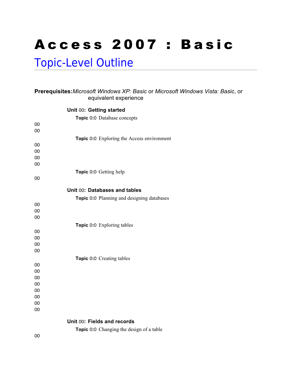 Prerequisites: Microsoft Windows XP: Basic Or Microsoft Windows Vista: Basic , Or Equivalent