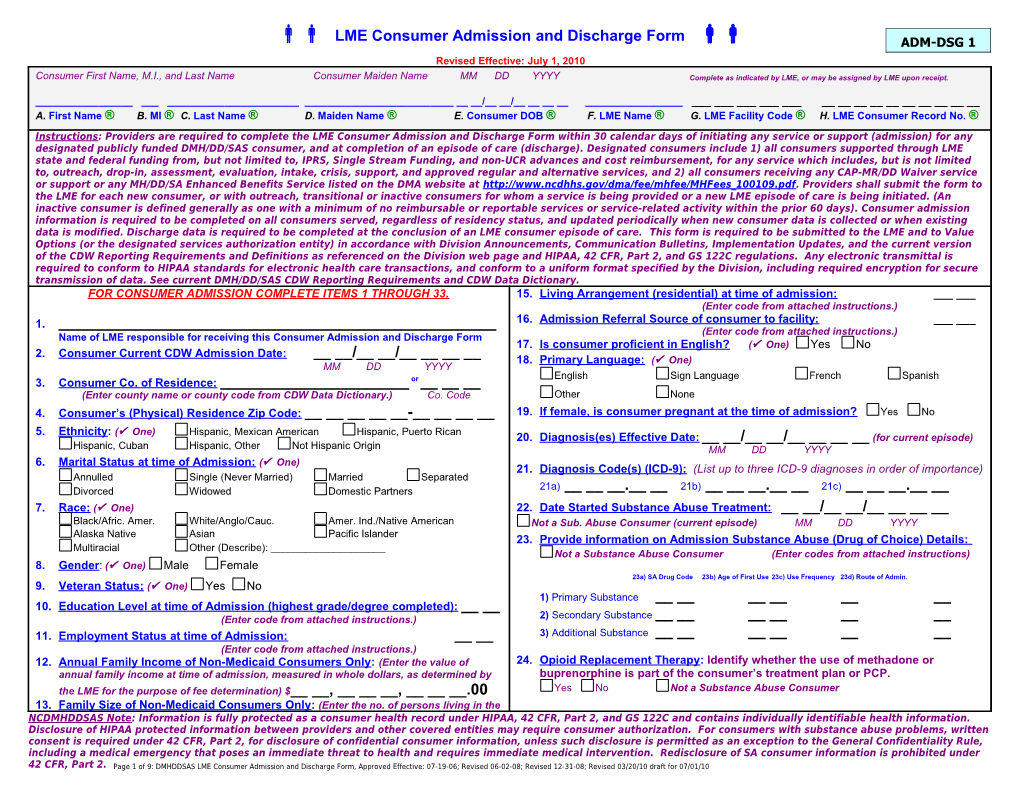 NC Division of Mental Health, Developmental Disabilities, and Substance Abuse Services