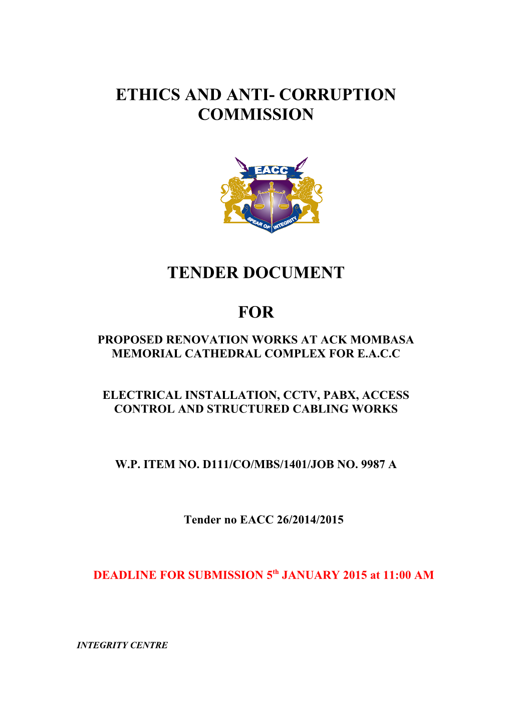 Standard Tender Document