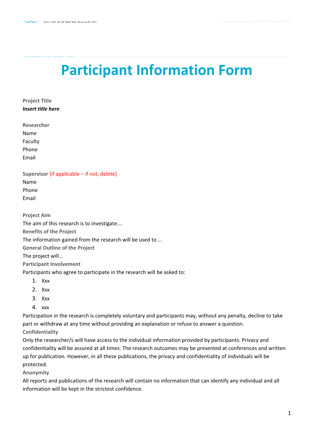 Participant Information Form