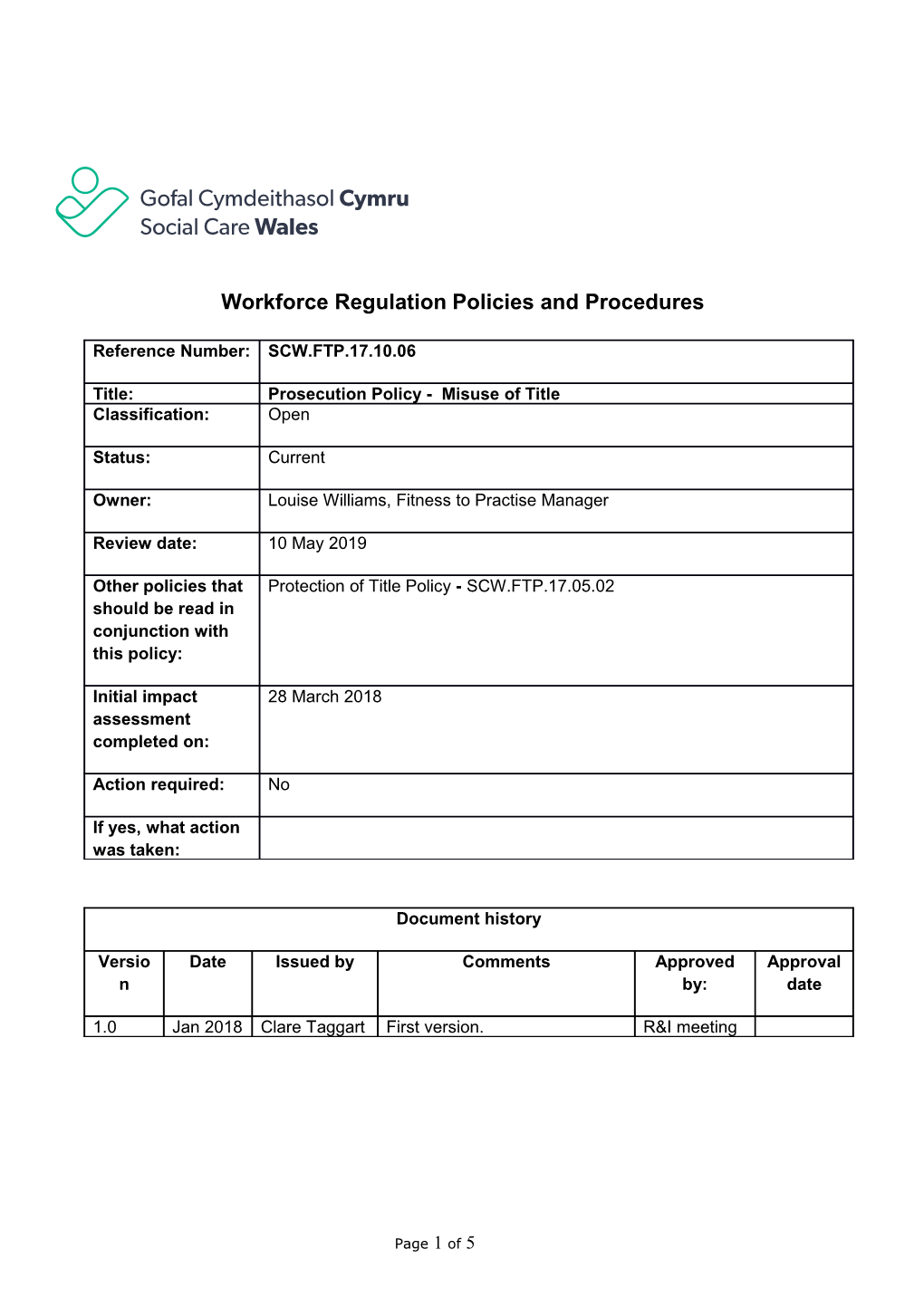 Workforce Regulationpolicies and Procedures