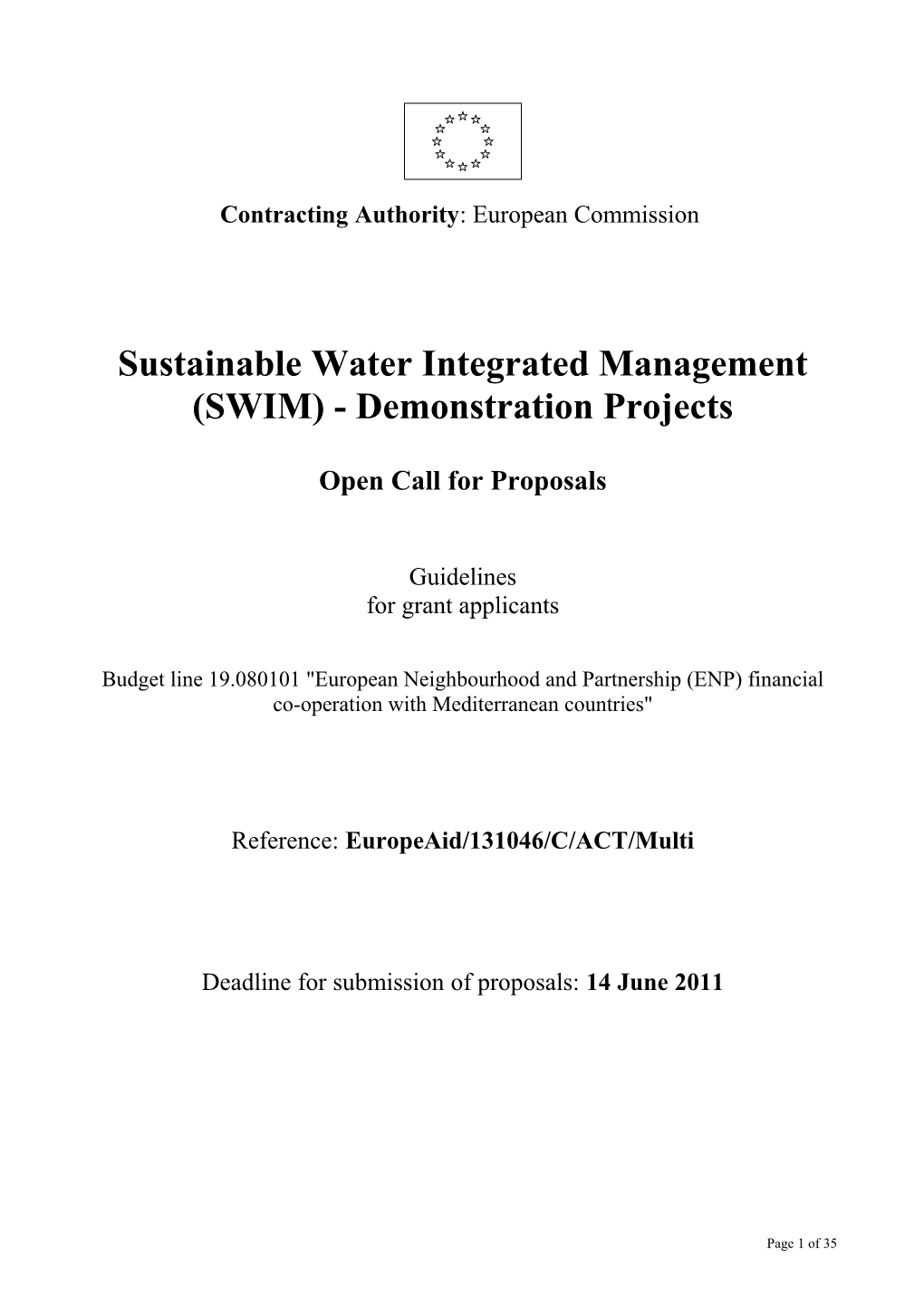 Sustainable Water Integrated Management (SWIM) - Demonstration Projects