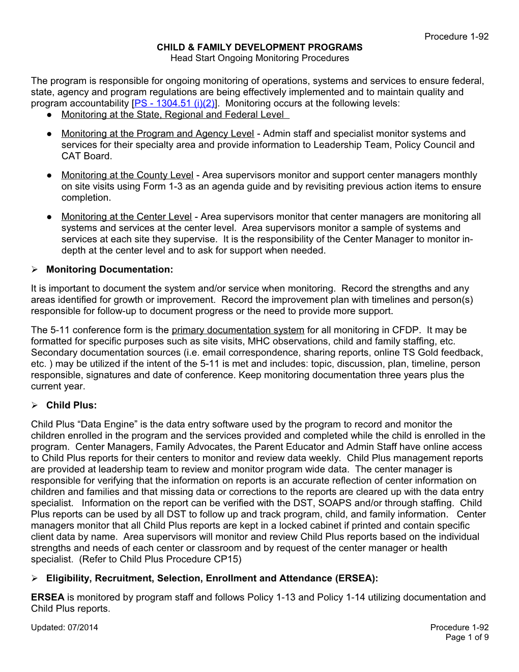 Copy of Procedure1-92 DRAFT 7-29-14