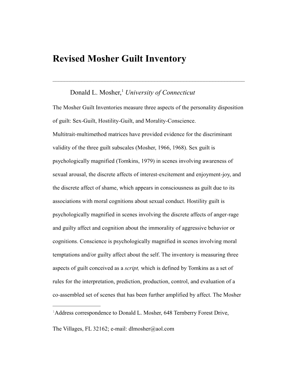 Revised Mosher Guilt Inventory